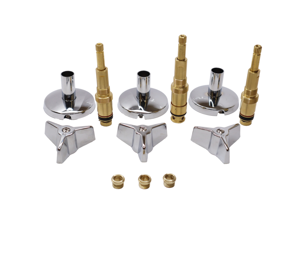 Chrome Plated 3 Handle Rebuild Kit for American Standard Short Colony Tub Shower Faucet Noel s Plumbing Supply