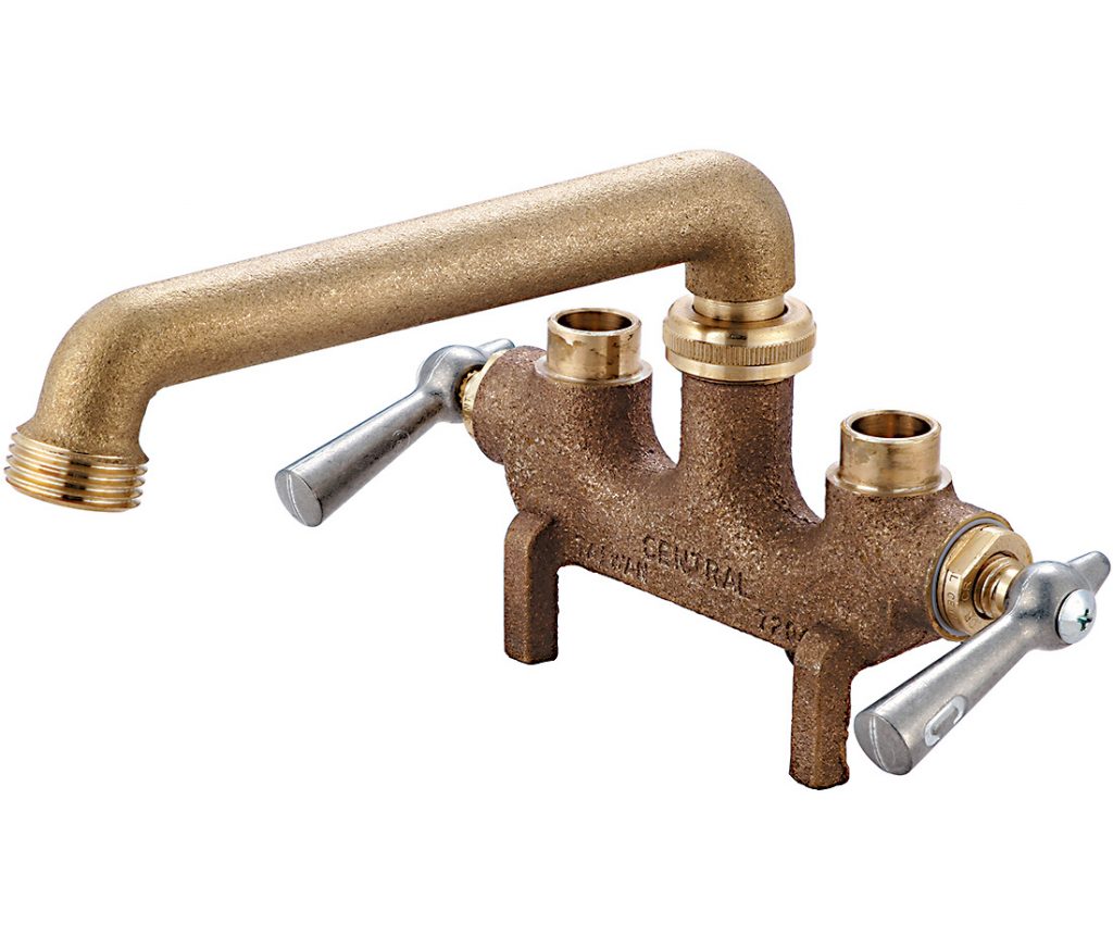 Central Brass 0466 5 Rough Brass Two Handle Laundry Faucet Noel S Plumbing Supply