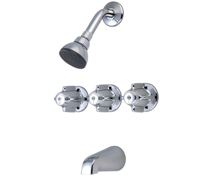 Central Brass 0968 Chrome Plated 3 Handle Tub & Shower Faucet - Noel's ...