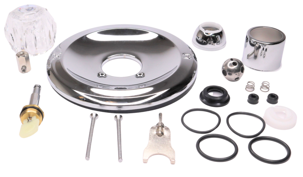 Chrome Plated Rebuild Kit for Delta Faucet 600 Series with Push Button